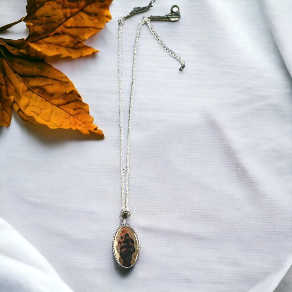 Necklace & Earring Set, Gold/Silver Tone, Hammered & Antique Finish, 18" - 21" - Picture 3 of 6